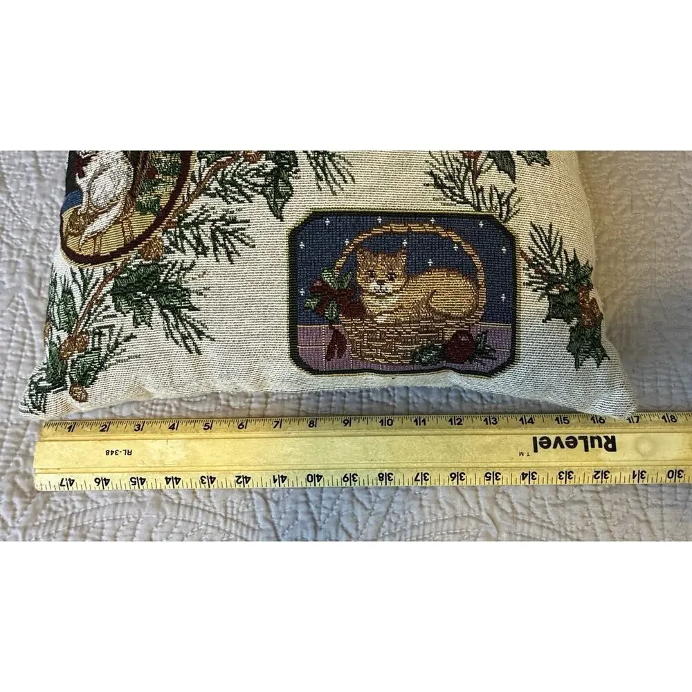 Giordano Riverdale Cat Kitty All All Seasons Dble Sided Tapestry 17” Pillow